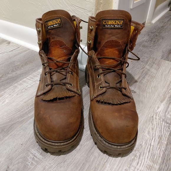 Men’s Brown Leather Work Boots - Picture 4 of 5
